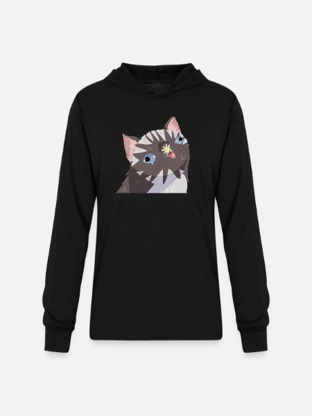 Idiot Cat - Unisex Long Sleeve Hoodie Shirt - black