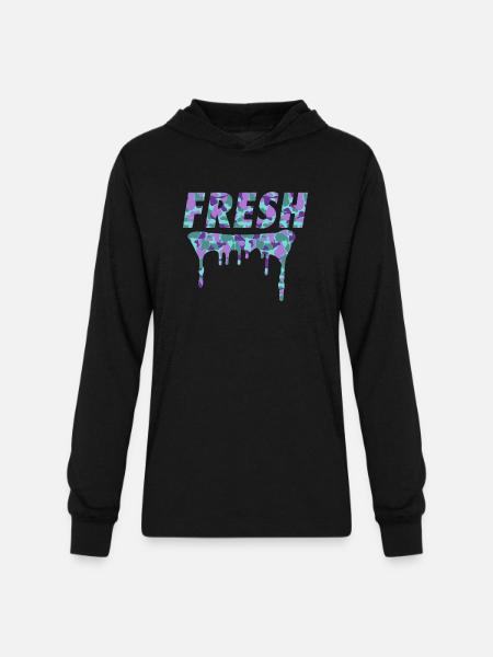 Fresh Purple Camo Drips - Unisex Long Sleeve Hoodie Shirt - black