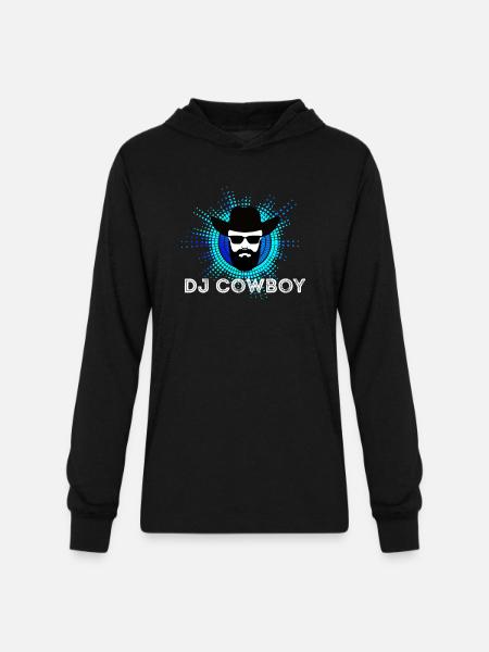 DJ Cowboy Blue - Unisex Long Sleeve Hoodie Shirt - black