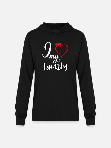 I love my family - Unisex Long Sleeve Hoodie Shirt - black