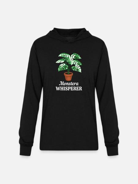 Monstera Whisperer - Unisex Long Sleeve Hoodie Shirt - black