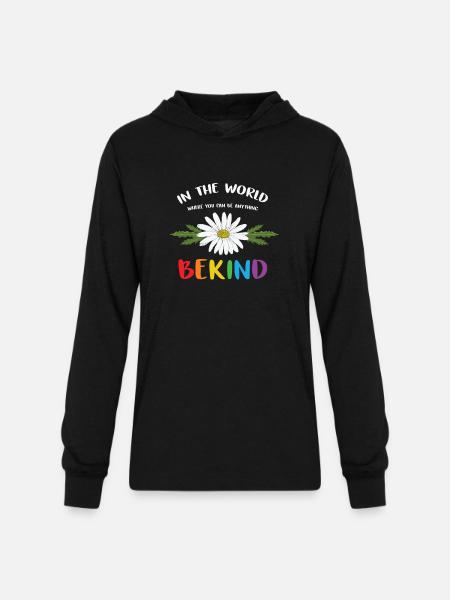 Be Anything Be Kind Pride - Unisex Long Sleeve Hoodie Shirt - black