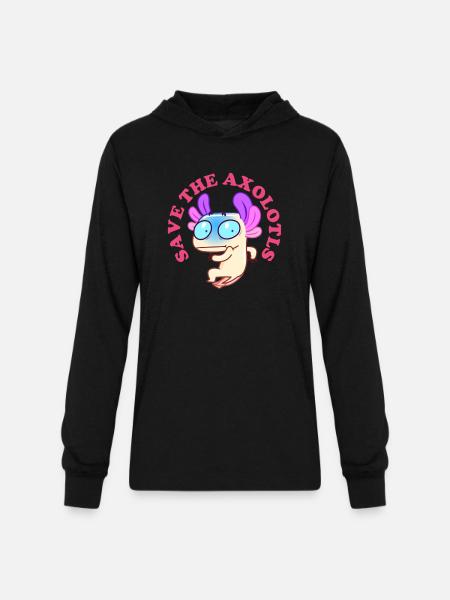 Save The Axolotls 47 - Unisex Long Sleeve Hoodie Shirt - black