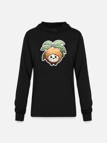 Coconut kawaii - Unisex Long Sleeve Hoodie Shirt - black