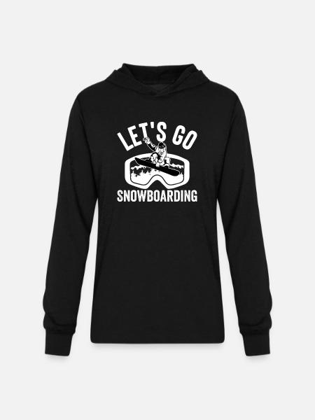 Let´s go Snowboarding - Unisex Long Sleeve Hoodie Shirt - black