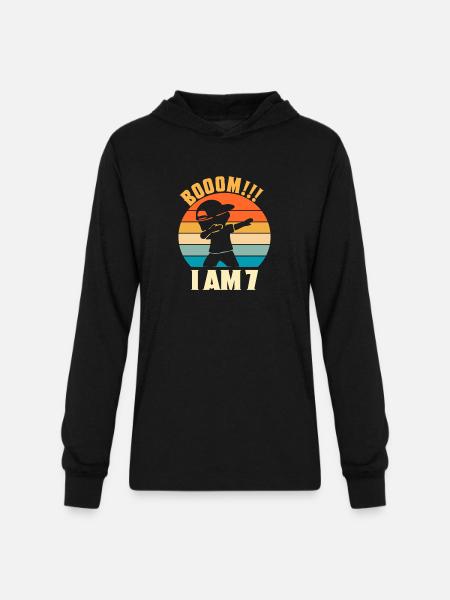 BOOOM I AM 7 - Unisex Long Sleeve Hoodie Shirt - black