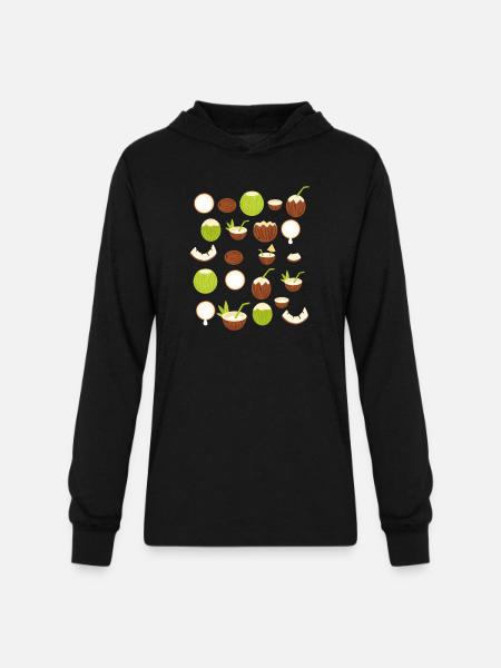 Retro Coconut Design - Unisex Long Sleeve Hoodie Shirt - black