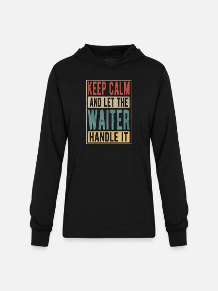 Waiter Retro Gift - Unisex Long Sleeve Hoodie Shirt - black