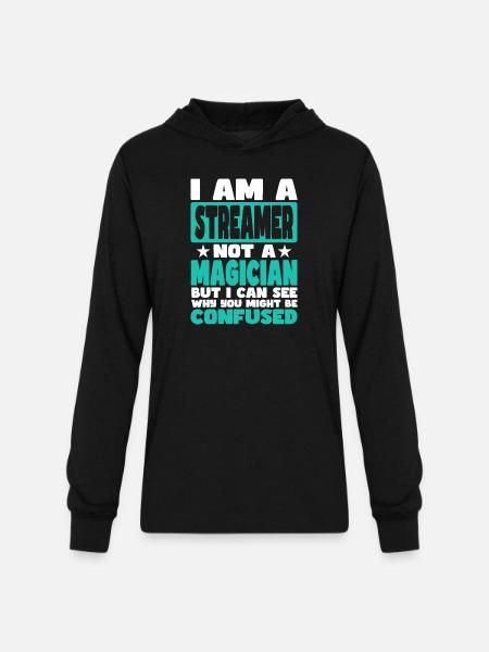 Streamer - Unisex Long Sleeve Hoodie Shirt - black