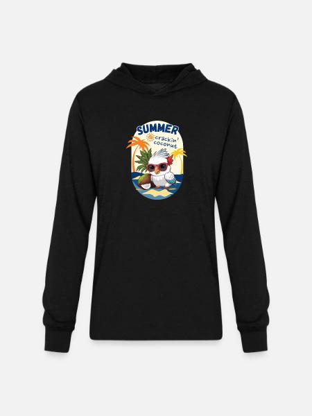 cockatoo and coconut - Unisex Long Sleeve Hoodie Shirt - black