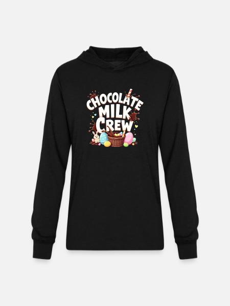 CHOCOLATE MILK CREW - Unisex Long Sleeve Hoodie Shirt - black