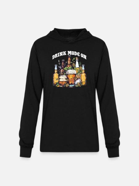 Drink Mode On - Unisex Long Sleeve Hoodie Shirt - black