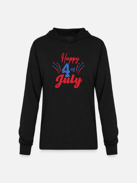 Happy 4th Of July - Unisex Long Sleeve Hoodie Shirt - black