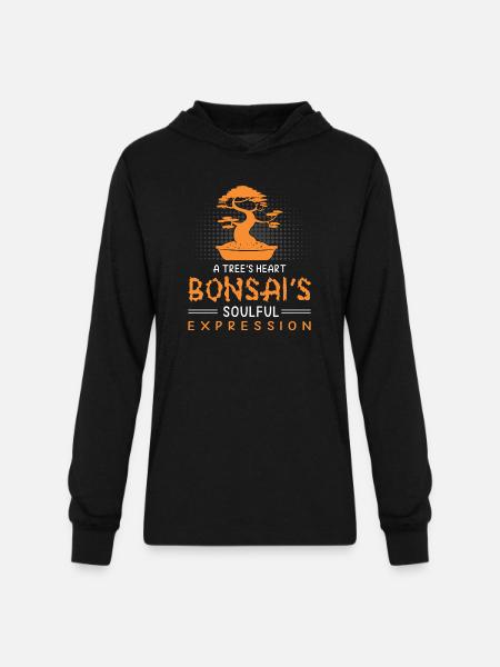 Bonsai Tree - Unisex Long Sleeve Hoodie Shirt - black