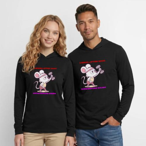 Cheese Lifter 3000 | Funny Gym Rat Mouse tshirt - Unisex Long Sleeve Hoodie Shirt