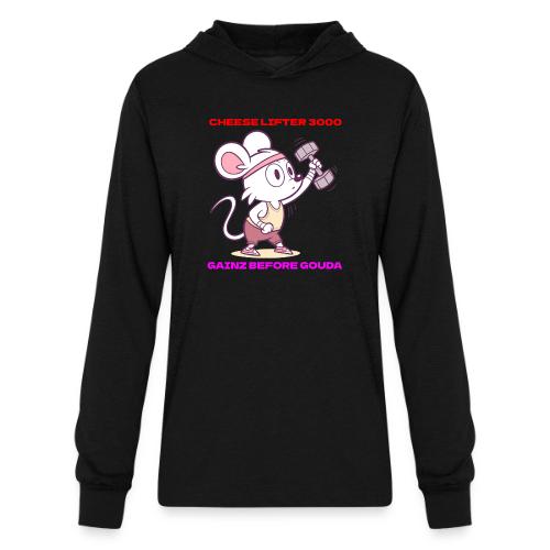 Cheese Lifter 3000 | Funny Gym Rat Mouse tshirt - Unisex Long Sleeve Hoodie Shirt