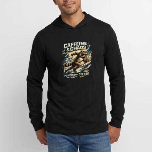 Funny Caffeine Chaos Raccoon Coffee Lover Morning - Unisex Long Sleeve Hoodie Shirt