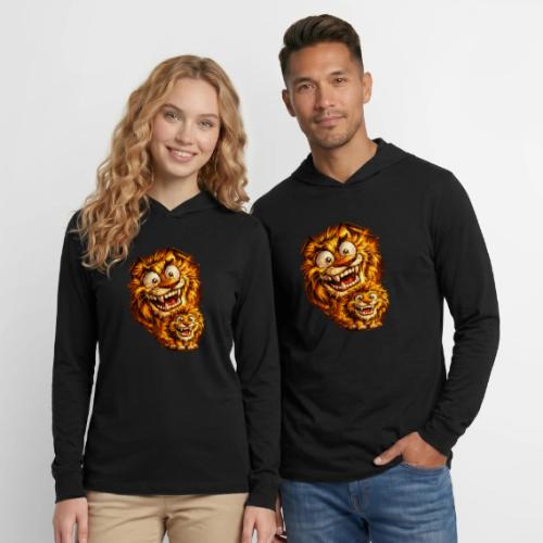 Crazy Double Lion Streetwear - Unisex Long Sleeve Hoodie Shirt