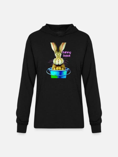 Rabbit in bucket - Unisex Long Sleeve Hoodie Shirt - black
