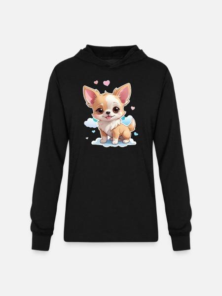 Charming Chihuahua Chic - Unisex Long Sleeve Hoodie Shirt - black
