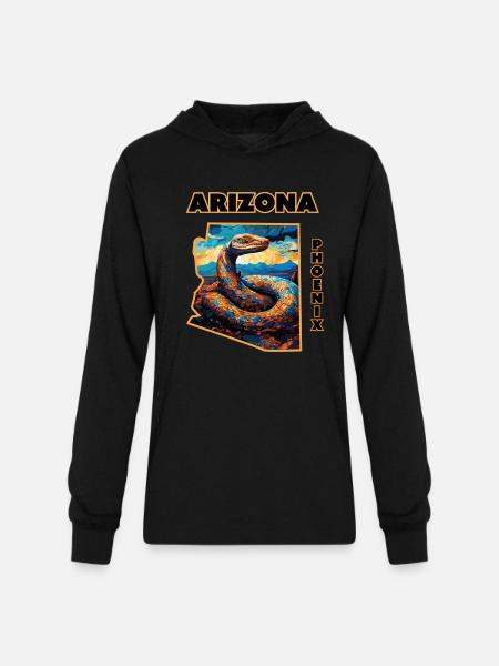 Arizona Wildlife - Rattlesnake - Unisex Long Sleeve Hoodie Shirt - black