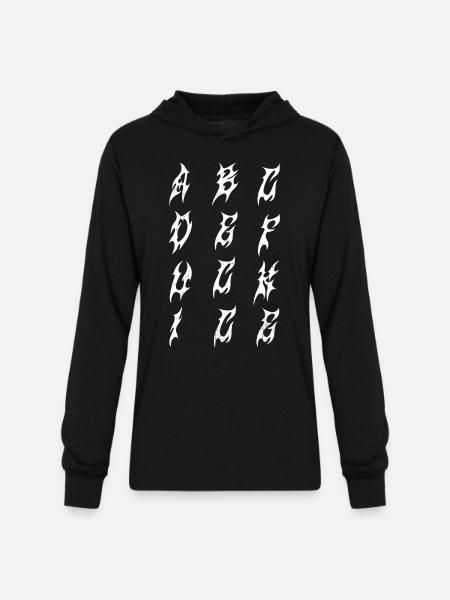 Flame Glyphs in Ink Columns - Unisex Long Sleeve Hoodie Shirt - black