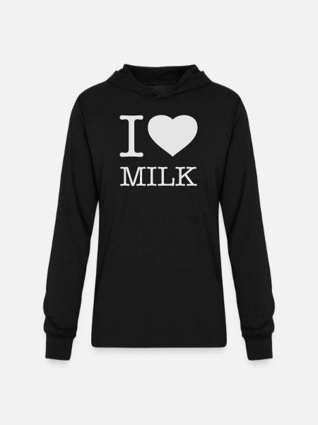 I LOVE MILK - Unisex Long Sleeve Hoodie Shirt - black
