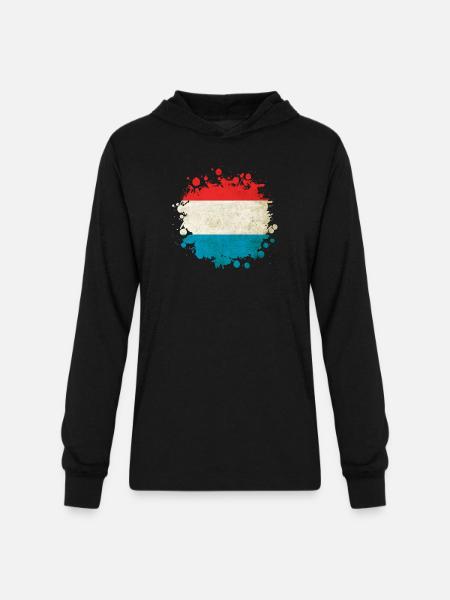 Luxembourg flags blob - Unisex Long Sleeve Hoodie Shirt - black