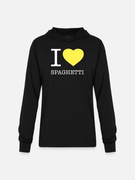 I LOVE SPAGHETTI - Unisex Long Sleeve Hoodie Shirt - black