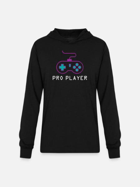 Pro Player Gamer - Unisex Long Sleeve Hoodie Shirt - black