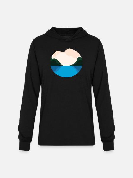 Lake Landscape - Unisex Long Sleeve Hoodie Shirt - black