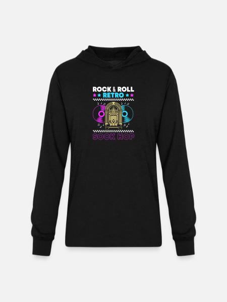 Music 50s Retro Sock Hop - Unisex Long Sleeve Hoodie Shirt - black
