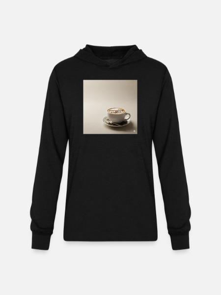 Morning Coffee Latte Art - Unisex Long Sleeve Hoodie Shirt - black