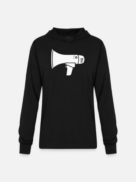 Megaphone Protest Internet Shout - Unisex Long Sleeve Hoodie Shirt - black
