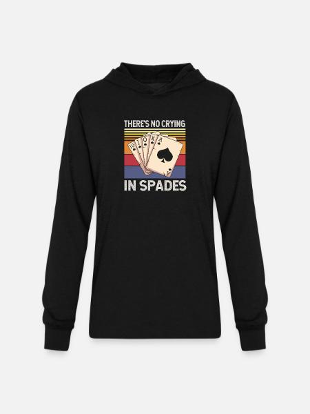 Spades Card Player Card Game - Unisex Long Sleeve Hoodie Shirt - black