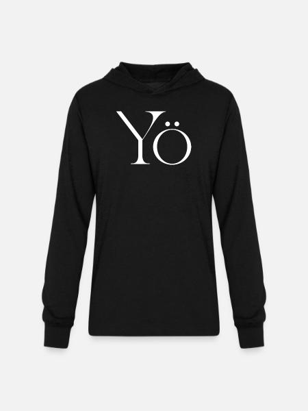 Yö Glyph Monochrome - Unisex Long Sleeve Hoodie Shirt - black
