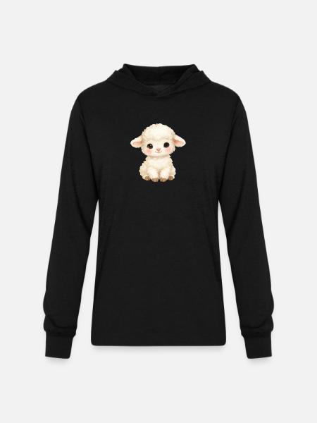 Pastel Lamb - Unisex Long Sleeve Hoodie Shirt - black