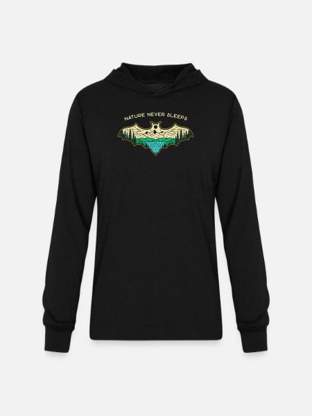 Nature Never Sleeps - Unisex Long Sleeve Hoodie Shirt - black
