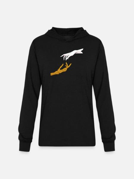 Glittering Hand Connection - Unisex Long Sleeve Hoodie Shirt - black