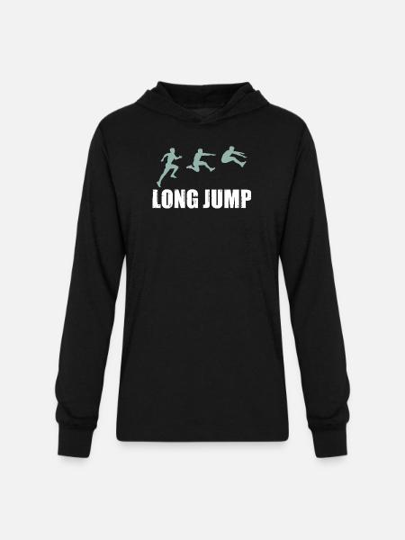 Long Jump Silhouettes - Unisex Long Sleeve Hoodie Shirt - black