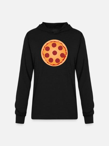 Pepperoni Pizza Slice Art - Unisex Long Sleeve Hoodie Shirt - black