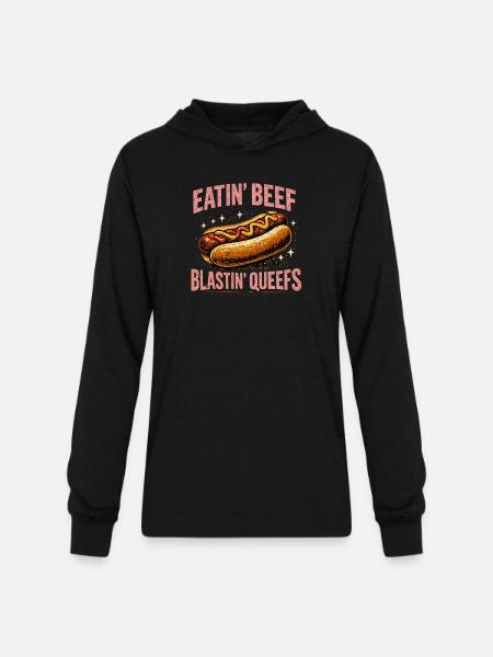 Hotdog_Eatin_Beef_Blastin_Queefs - Unisex Long Sleeve Hoodie Shirt - black