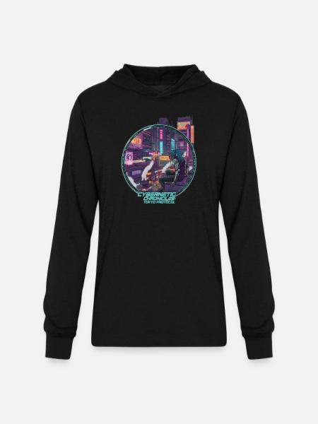 Cybernetic Chronicles Tokyo Protocol - Unisex Long Sleeve Hoodie Shirt - black
