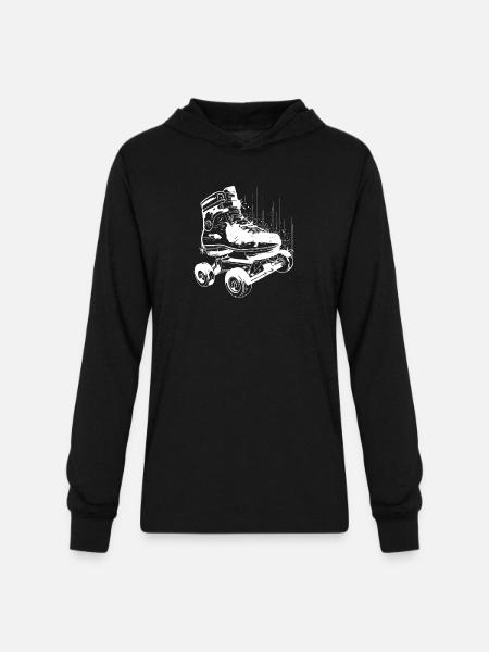 Roller Skates Graphic - Unisex Long Sleeve Hoodie Shirt - black