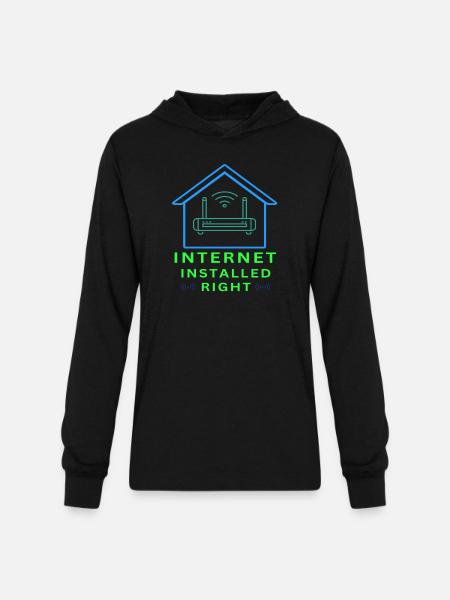 Internet_Installed_Right-_sized - Unisex Long Sleeve Hoodie Shirt - black