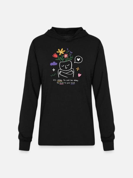 Kind Mind Bloom - Unisex Long Sleeve Hoodie Shirt - black