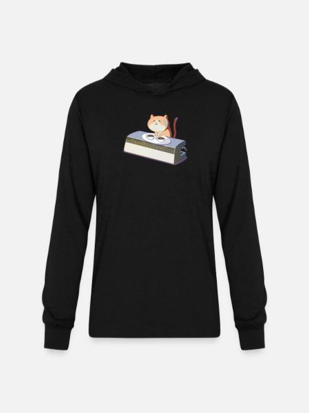 PanicMeow - Unisex Long Sleeve Hoodie Shirt - black