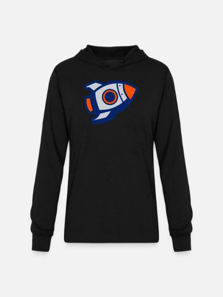 Launching Rocket Silhouette - Unisex Long Sleeve Hoodie Shirt - black