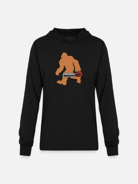 Lumberjack Bigfoot Chainsaw - Unisex Long Sleeve Hoodie Shirt - black