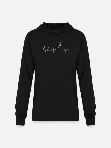 Heartbeat Peak Adventure - Unisex Long Sleeve Hoodie Shirt - black